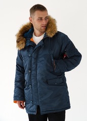 Парка Alpha Industries N-3B Slim Fit Slate Blue (Голубая)