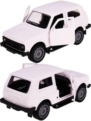 Машинка инерционная (13,5х6х6,5 см, белый, откр. двери) в пакете