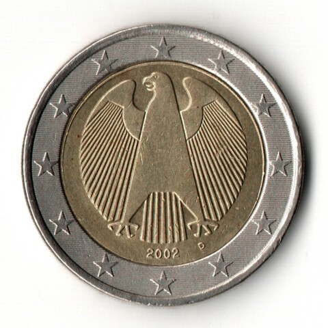2 евро 2002 год Германия Федеральный орел VF