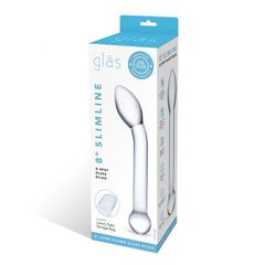 Прозрачный стеклянный фаллос для точки G Slimline G-Spot - 20 см. - 