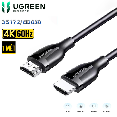 Кабель UGREEN ED030 (35172) HDMI 4K Cable Male to Male. Длина: 1м. Цвет: черный