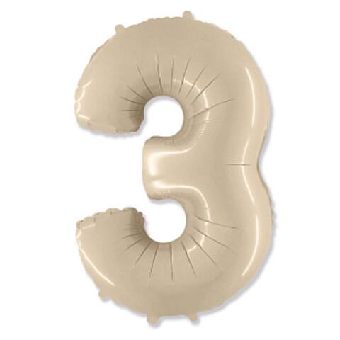 Цифра "3" Кремовая