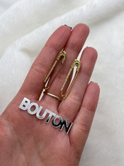 Серьги золотистые Гвоздики/Пусеты в форме 