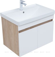 Aquanet 345358 Тумба с раковиной Оптима 70 цв. дуб светлый/белый сатин (345358) фото