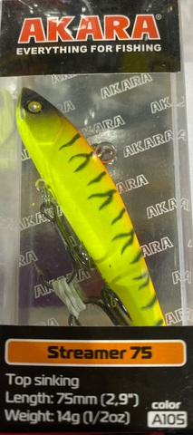 Воблер Akara раттлин Streamer 75 мм 14 гр. (1/2 oz 2,9 in) A105