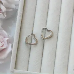 Швензы Конго Сердце 14*2,7 мм, родий, Ш116