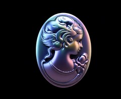 Силиконовый молд камея Девушка № 12