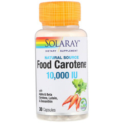 Solaray, Food Carotene, натуральный источник, 10 000 МЕ, 30 капсул