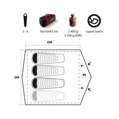 Палатка Trimm Adventure LARGO-D, зеленый 3+1