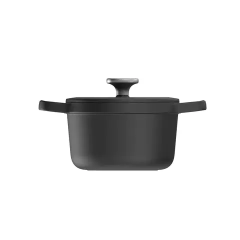 Кастрюля чугунная 20см 3л с крышкой Leo Graphite