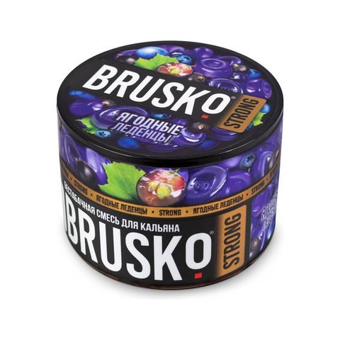 Бестабачная смесь для кальяна BRUSKO 50г STRONG - Ягодные Леденцы