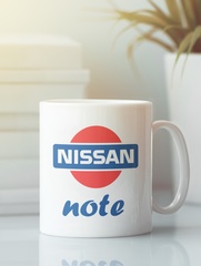 Кружка с эмблемой Ниссан Ноут (Nissan Note) белая 008