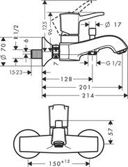 Смеситель для ванны, хром Hansgrohe Metropol Classic 31340000