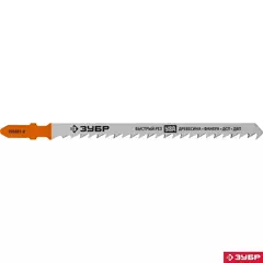 ЗУБР T344D, T-хвост., У8А сталь, по дереву, шаг зуба 4 мм (6TPI), раб. длина 110 мм, 2 шт, полотна для лобзика,Профессионал(155841-4)