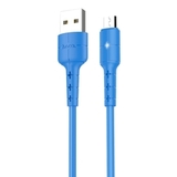 Кабель USB - Micro-USB 2,4А HOCO X30 1м (100 см) с индикатором (Синий)