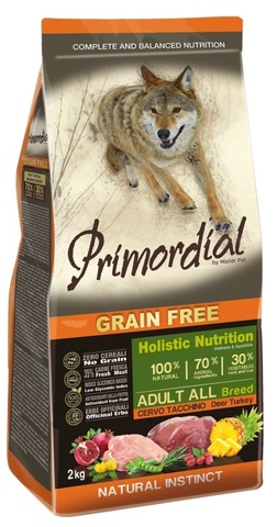PRIMORDIAL сухой корм для собак беззерновой (оленина,индейка) 2 кг