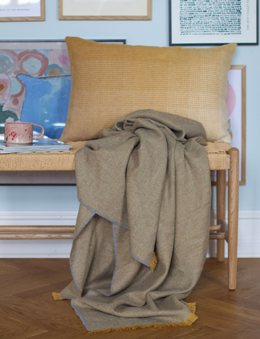 Плед 130x200 Elvang Skyfall yellow ochre