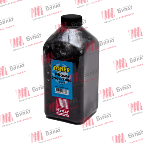 Тонер БУЛАТ (тонер+девелопер) для Xerox Phaser 7500, 7800 (Чёрный, банка 350г)