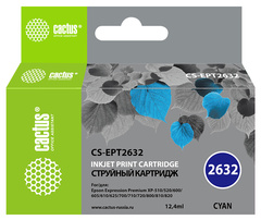 Картридж струйный Cactus CS-EPT2632 26XL голубой (12.4мл) для Epson Expression Home XP-600, 605, 700, 800