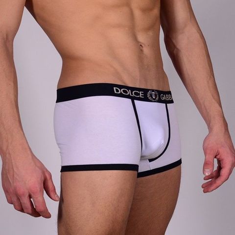 Мужские трусы боксеры белые Dolce Gabbana Classic Trunks