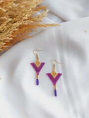 Sırğa \ Серьги \ Earrings bənövşəyi