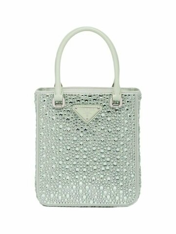 Мини-сумка Prada Duchess с кристаллами светло-зеленый