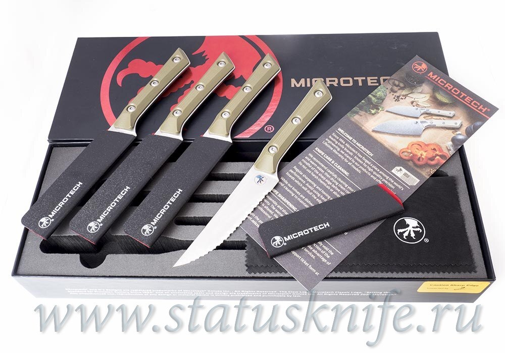 Нож Microtech Kitchen Steak OD Green Serrated