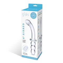 Прозрачный ребристый двусторонний стимулятор Ribbed G-Spot - 20 см. - 