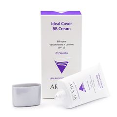 BB-крем увлажняющий SPF-15 Ideal Cover BB-Cream Vanilla 01, туба 50 мл, ARAVIA Professional