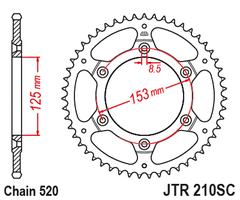 Звезда мотоциклетная JT JTR210.52SC самоочищающаяся