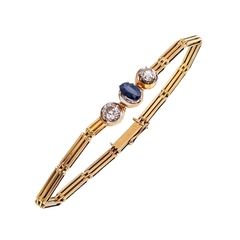 Браслет с бриллиантами и сапфиром
