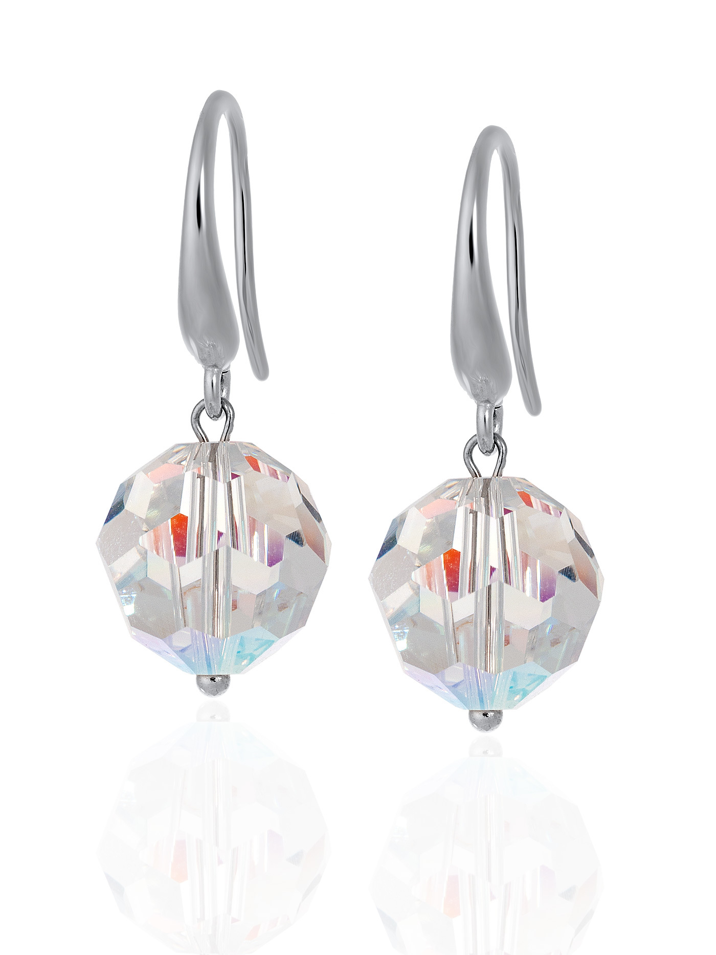 Серебряные серьги с кристаллами Swarovski