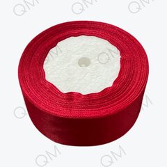 Лента атласная 4 см 25 ярдов (тёмно-красная) №120