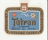K15305 ЧССР Чехословакия Пивная этикетка Tatran Popradsky pivovar