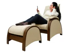 Кресло-качалка (маятник) с массажем FUJIMO BALANCE 2 Бежевый с пуфом