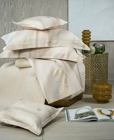 Постельное белье 2 спальное евро макси Blumarine Romantic бежевое