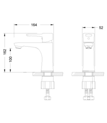 Смеситель для умывальника монолитный – LM0506C, Серия EVITTA