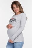 Лонгслив для беременных и кормящих 11089 серый/принт MOM