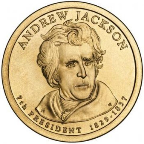 1 доллар 7-й президент США Эндрю Джексон 2008 год