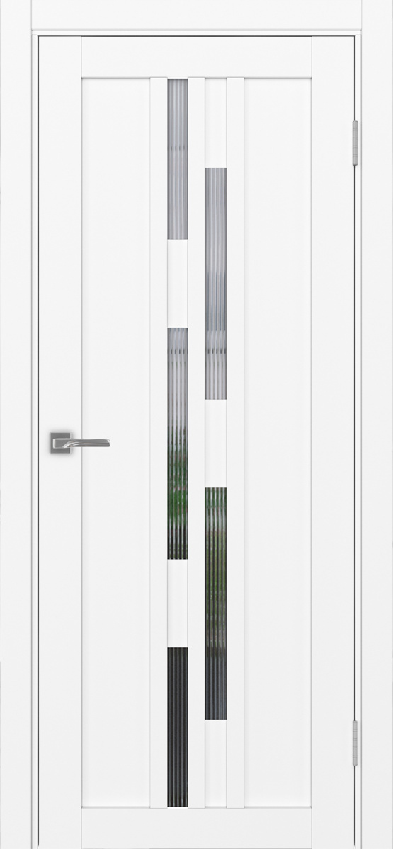 Дверь межкомнатная Оптима Порте Турин 551.121, цвет белый снежный, экошпон, стекло мору