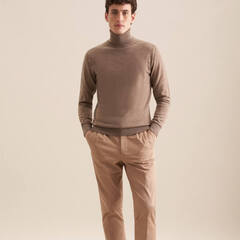 Свитер мужской Seidensticker 01.251580-23 светло-коричневый из шерсти Мерино