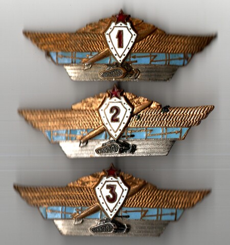 Подборка нагрудных знаков "Офицерская классность 1, 2, 3, классы", СССР, латунь, 1970-1980 гг.