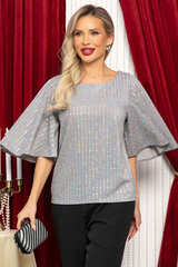 Блуза праздничная Ты ослепляешь! (серая) Б14699-7М LT Collection