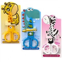 
          Ножницы детские, Alingar, 12 см, пластик. ручка, пластик. лезвия, закруг концы, принт на лезвии, "Funny animals", ассорти, европодвес