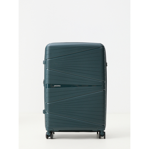 Чемодан полипропилен MIRONPAN Зеленый малахит (XL) 78х52х33(+3)см/4,4 кг/120 л