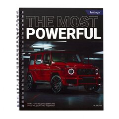 Тетрадь 48л., клетка, Alingar, гребень, блок офсет, мелованный картон стандарт), "The most powerful"