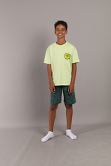 CWJB 50234-36K Пижама для мальчика (футболка, шорты),лайм