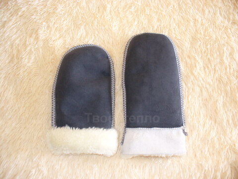 Варежки из овчины женские