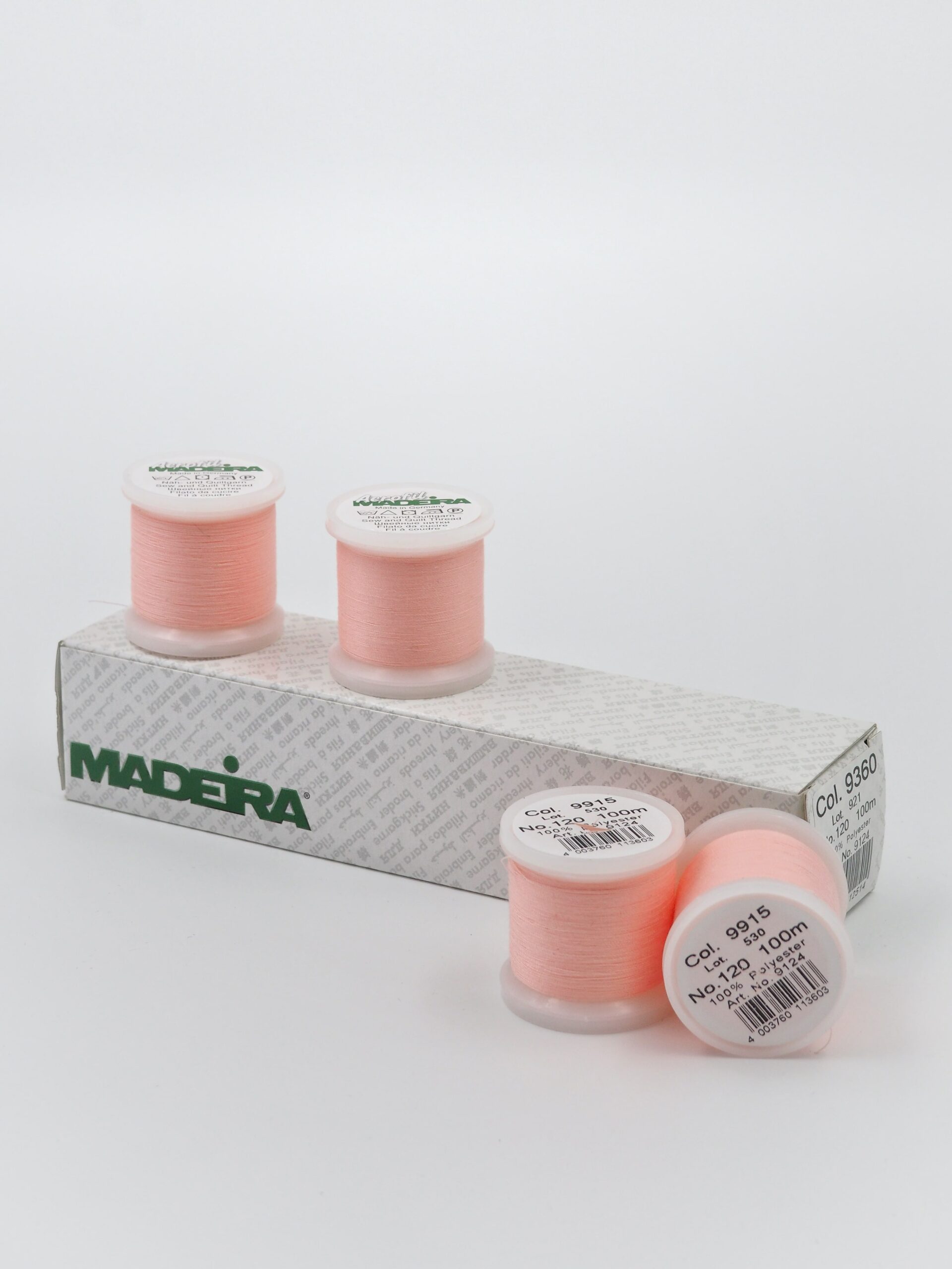 Нитки швейные Madeira aerofil №120 Col. 9915 персиково-розовый (100 м, 400 м)