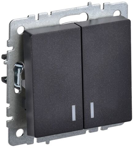 BRITE Выключ. 2-кл. с инд. 10А ВС10-2-1-БрЧ черн. IEK